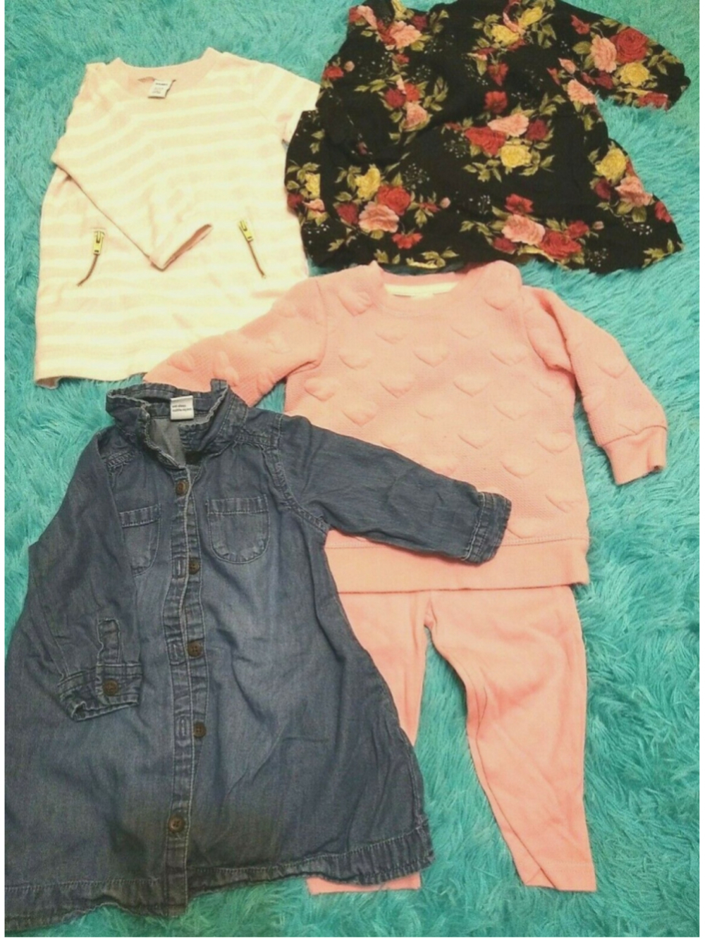 baby girl clothes tunic tops, dresses, fall, winter pre-owned size 6-12 months